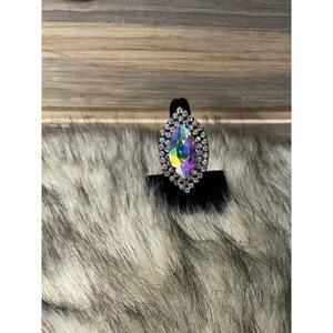 NEW ART BY AMY LABBE misshaped pear ring in crystal